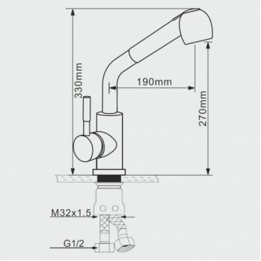 Смеситель для кухни Melana F8109 сатин