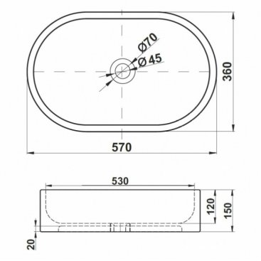 Раковина Melana MLN-852-805 (А110) белая