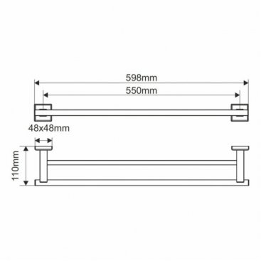 Полотенцедержатель двойной Melana MLN-862002P хром