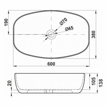 Раковина Melana MLN-A500A-805 белая