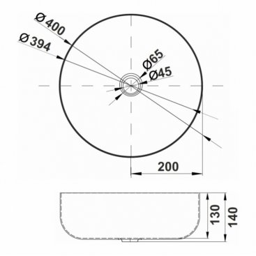 Раковина Melana Profline Lake 400B черная