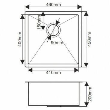 Мойка кухонная Melana Profline D4645HB графит матовый