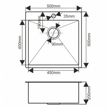 Мойка кухонная Melana Profline D5050HB графит матовый