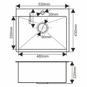 Мойка кухонная Melana Profline D5343HB графит матовый