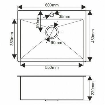 Мойка кухонная Melana Profline D6045HB графит матовый