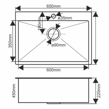 Мойка кухонная Melana Profline D6545HB графит матовый