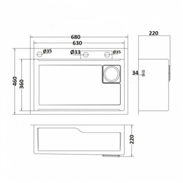 Мойка кухонная Melana Profline D6846B+6 графит матовый