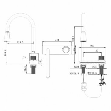 Мойка кухонная Melana Profline D6846B+6 графит матовый