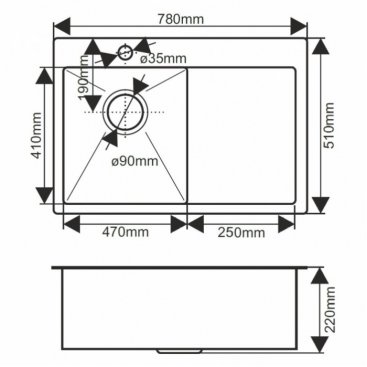 Мойка кухонная Melana Profline D7851HG-L золото матовое