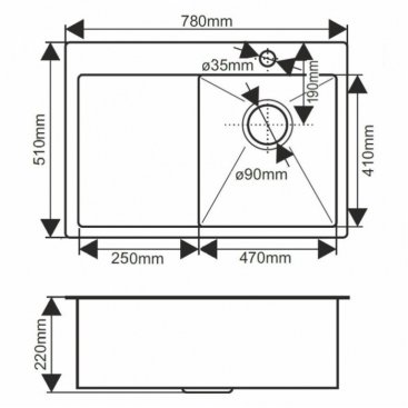 Мойка кухонная Melana Profline D7851HG-R золото матовое