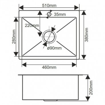 Мойка кухонная Melana Profline H5138BF графит матовый