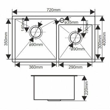 Мойка кухонная Melana Profline S7240HG золото матовое