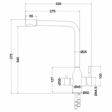 Смеситель для кухни Melana Stello 610304PVD-B графит