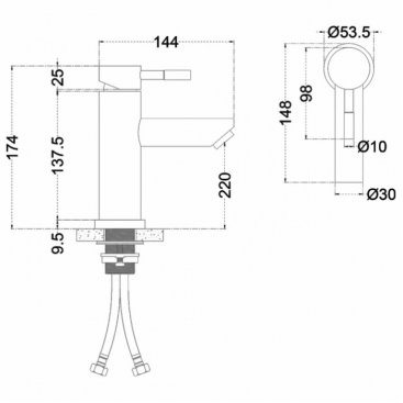 Смеситель для раковины Melana Tondo 610101B черный матовый