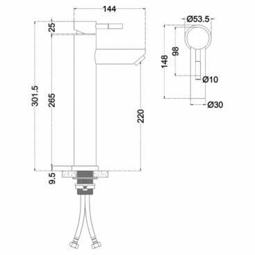 Смеситель для раковины Melana Tondo 610102B черный матовый