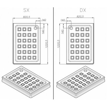 Душевой поддон Migliore Diadema DX 122x82 см