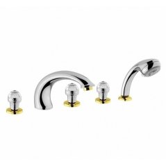 Смеситель на борт ванны Migliore Axo Swarovski 18496 хром/золото
