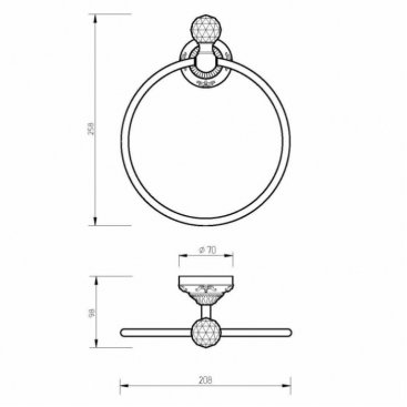 Полотенцедержатель-кольцо Migliore Cristalia 16773 бронза