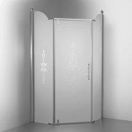 Душевой уголок Migliore Diadema Penta 90x90 см 24171 матовое стекло с декором, хром