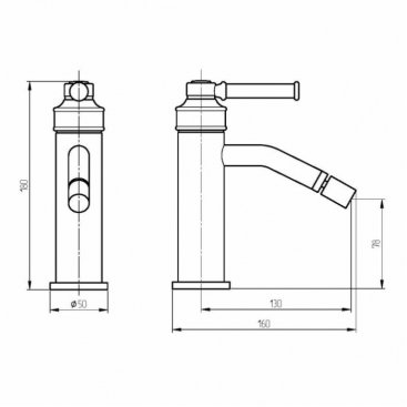 Смеситель для биде Migliore Ermitage Mini 30854 черный матовый