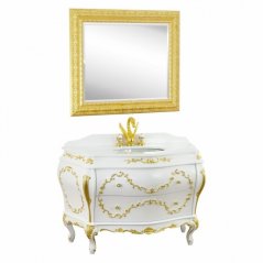 Мебель для ванной Migliore Valensa 130 см Bianco Opaco декор золото