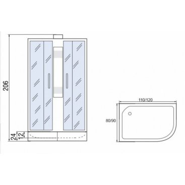 Душевая кабина Мономах 120/80/24 МЗ б/к L