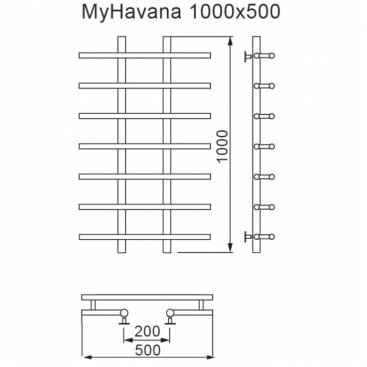 Полотенцесушитель водяной MyFrea My Havana 500x1000