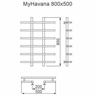 Полотенцесушитель водяной MyFrea My Havana 500x800