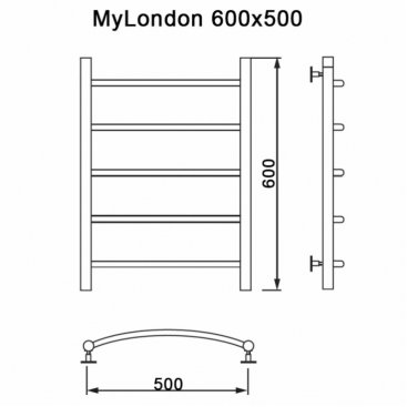 Полотенцесушитель водяной MyFrea My London 500x600