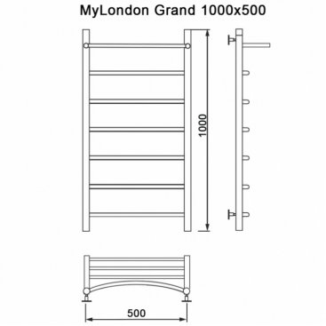 Полотенцесушитель водяной MyFrea My London Grand 500x1000