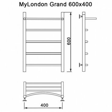 Полотенцесушитель водяной MyFrea My London Grand 400x600