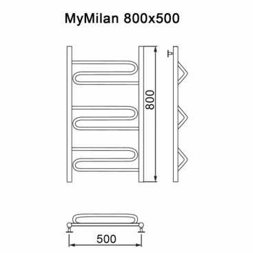 Полотенцесушитель водяной MyFrea My Milan 500x800