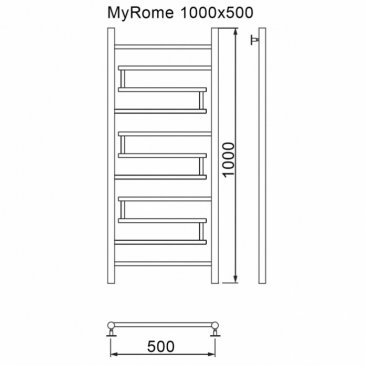 Полотенцесушитель водяной MyFrea My Rome 500x1000