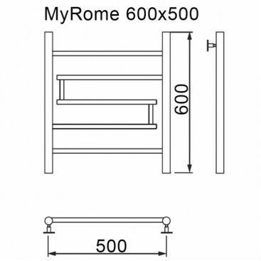 Полотенцесушитель водяной MyFrea My Rome 500x600