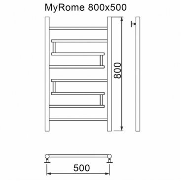 Полотенцесушитель водяной MyFrea My Rome 500x800