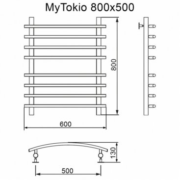 Полотенцесушитель водяной MyFrea My Tokio 500x800