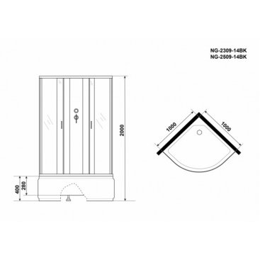 Душевая кабина Niagara Classic NG-2509-14BK