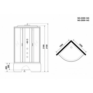 Душевая кабина Niagara Classic NG-2509-14G