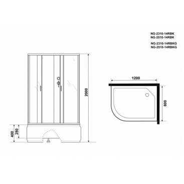 Душевая кабина Niagara Classic NG-2510-14BK