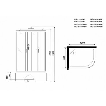 Душевая кабина Niagara Classic NG-2510-14F