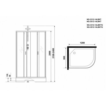 Душевая кабина Niagara Classic NG-3512-14BKTG