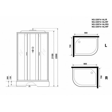 Душевая кабина Niagara Classic NG-33974-14G