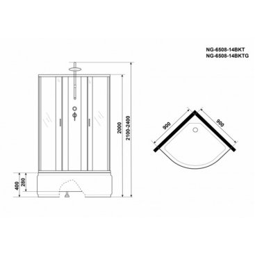 Душевая кабина Niagara Classic NG-6508-14BKT