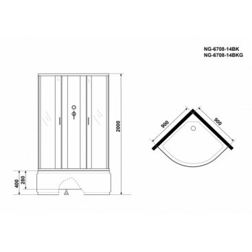 Душевая кабина Niagara Classic NG-6708-14BKG