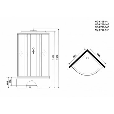 Душевая кабина Niagara Classic NG-6708-14P