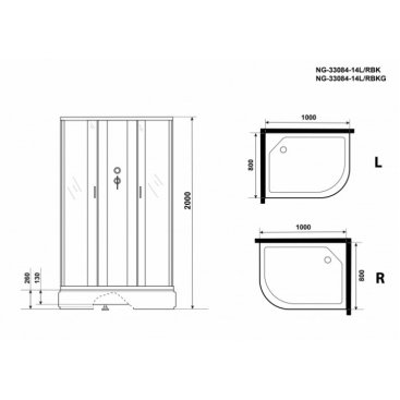 Душевая кабина Niagara Classic NG-33084-14BK