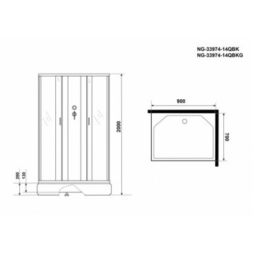 Душевая кабина Niagara Classic NG-33974-14QBKG