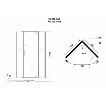 Душевой уголок Niagara Eco NG-009-14D
