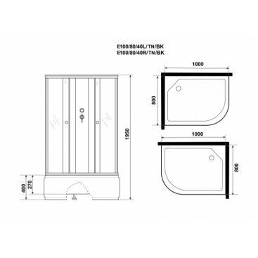 Душевая кабина Niagara Eco E100/80/40L/TN/BK