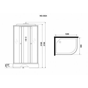 Душевая кабина Niagara Eco E120/80/26L/TN